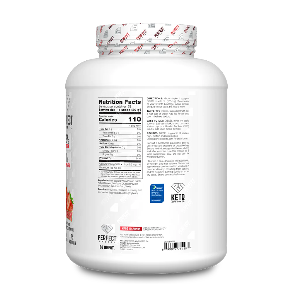Perfect Sports - Diesel New Zealand Whey Isolate Protein - 5lbs
