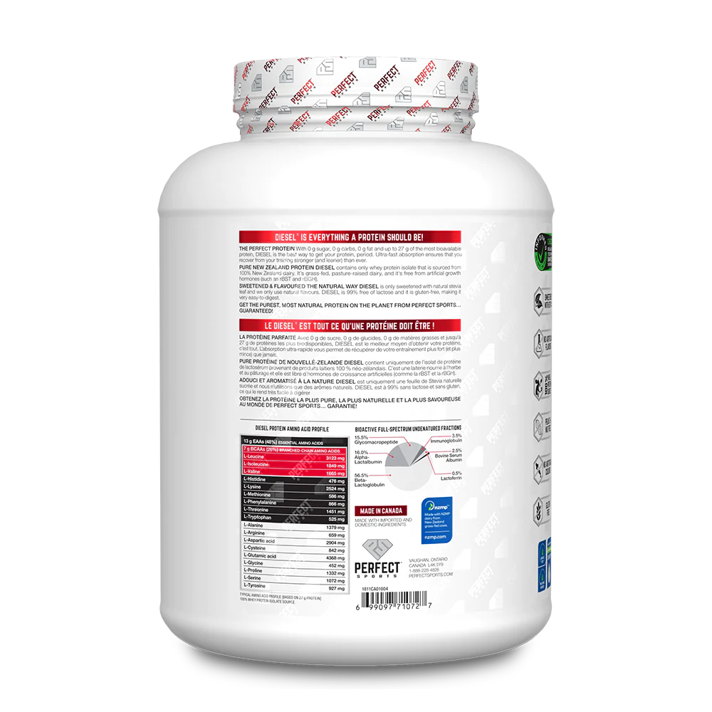 Perfect Sports - Diesel New Zealand Whey Isolate Protein - 5lbs