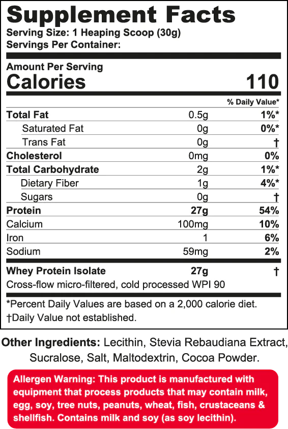 Wanted1 ISO1 - Ultra Pure Whey Isolate Protein - 5lbs