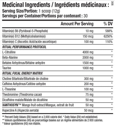 Ritual Pre Workout 30serv. - Ans Performance