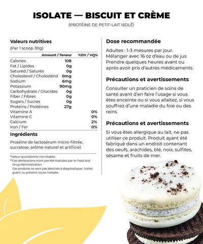 Fit Shack Suppléments 1 lb / Cookies and Cream VRAC - ISOLATE
