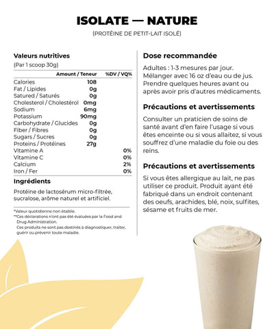 Fit Shack Suppléments 1 lb / Nature VRAC - ISOLATE