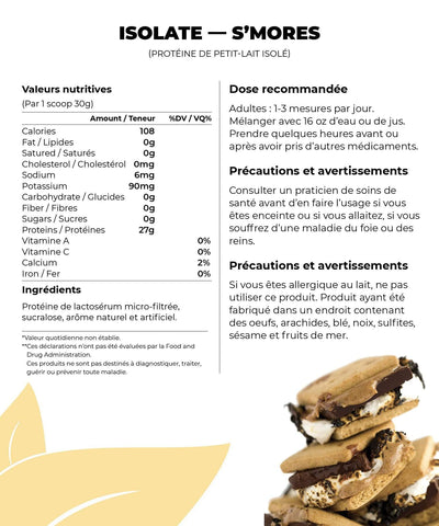 Fit Shack Suppléments 1 lb / S'mores VRAC - ISOLATE